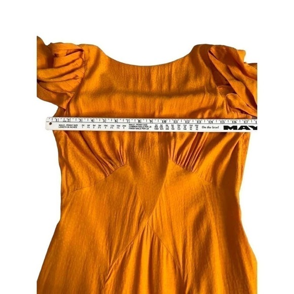 TED Baker High‎ Neck Paneled Midi Dress Tangerine Orange Sz 2 - Picture 8 of 9